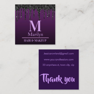 PURPLE ELEGANCE HALLOWEEN SQUARE BUSINESS CARD