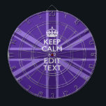 Purple Elegance Keep Calm Your Text Union Jack Dartboard<br><div class="desc">Your personalized Keep Calm saying on an elegant purple mauve accent union jack decor. A personalized Keep Calm style saying on a one of a kind gift. Humourous or whimsical try on your creative words on two editable lines of text. Remember to use CAPITAL letters for best results. Use the...</div>