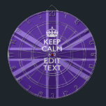 Purple Elegance Keep Calm Your Text Union Jack Dartboard<br><div class="desc">Your personalized Keep Calm saying on an elegant purple mauve accent union jack decor. A personalized Keep Calm style saying on a one of a kind gift. Humourous or whimsical try on your creative words on two editable lines of text. Remember to use CAPITAL letters for best results. Use the...</div>