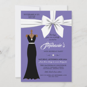 Purple Elegance Mode Tiffany Invitation Anniversai