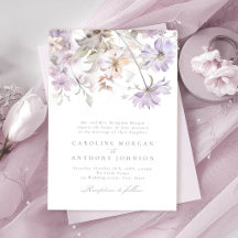 Purple Elegant Botanical Floral Boho Wedding