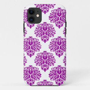 Purple Elegant Damask iPhone 11 Case