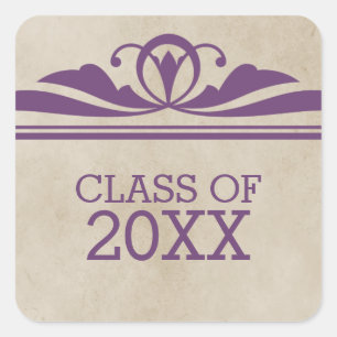 Purple Elegant Deco Graduation Stickers