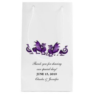 Purple Elegant Dragons Mariage sac cadeau