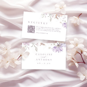 Purple Elegant Floral Boho Bridal Registry Place Card