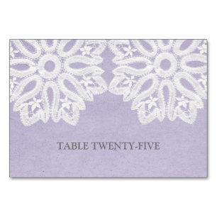 Purple Elegant Lace Table Card