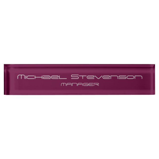Purple Elegant Modern Desk Nameplate (Front)