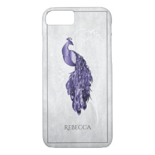 Purple Elegant Peacock Personalized Case-Mate iPhone Case