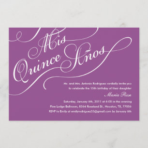 Purple Elegant Quinceanera Invitations