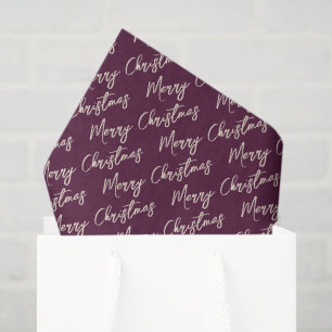 Purple Elegant Script Merry Christmas Tissue Paper