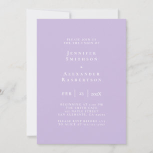 Purple Elegant Wedding Invitation