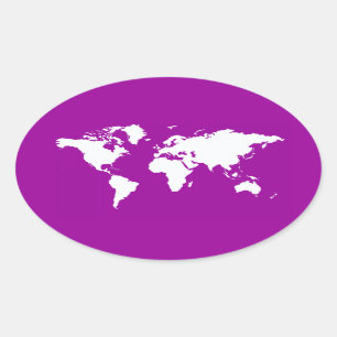 Purple Elegant World Oval Sticker