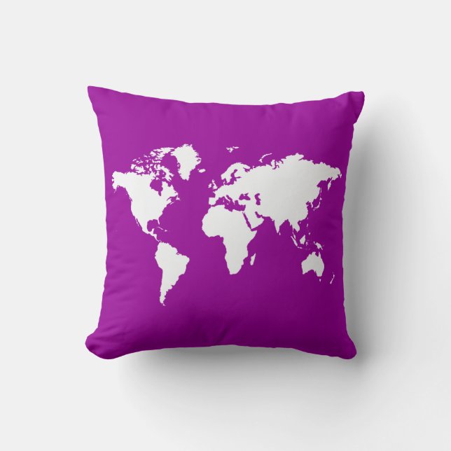 Purple Elegant World Throw Pillow (Front)