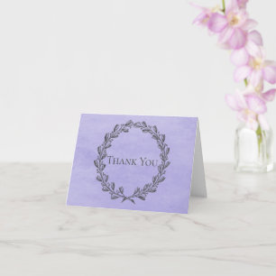 Purple Elegant Wreath Thank You Card