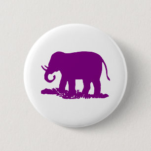 Purple Elephant 2 Inch Round Button