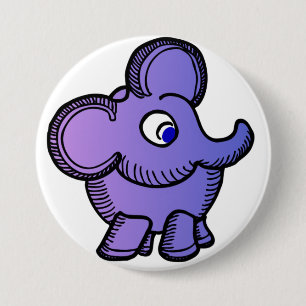 Purple Elephant 3 Inch Round Button