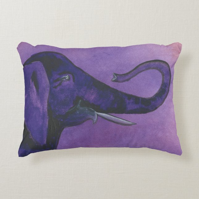 Purple Elephant Accent Pillow (Front)