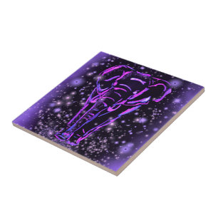 Purple Elephant Ceramic Tile