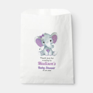 Purple Elephant Favor Bag, Customize your text Favour Bag