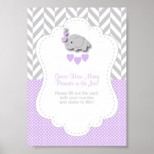 Purple Elephant Game Instruction Poster