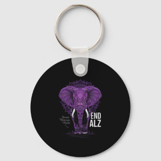 Purple Elephant Heimerheimer Awareness End Heimer  Keychain