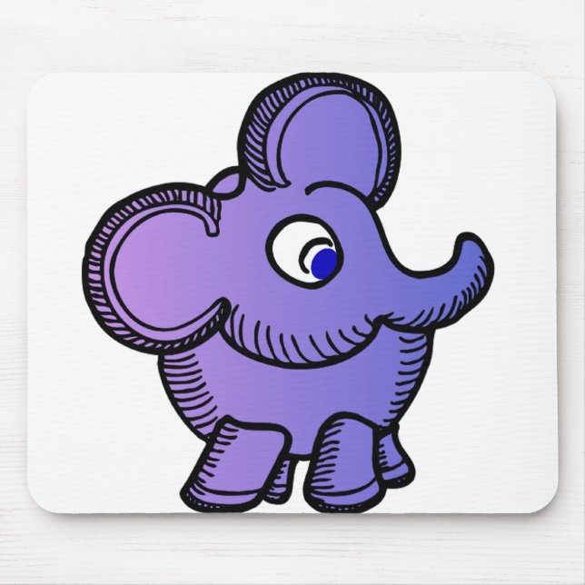 Purple Elephant Mouse Pad (Front)