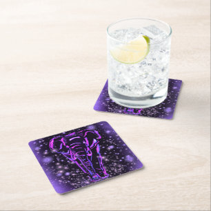 Purple Elephant Paper Coaster