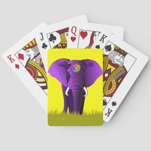 Purple Elephant playing card (Back)