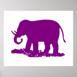 Purple Elephant Poster