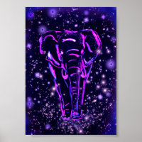 Purple Elephant Poster