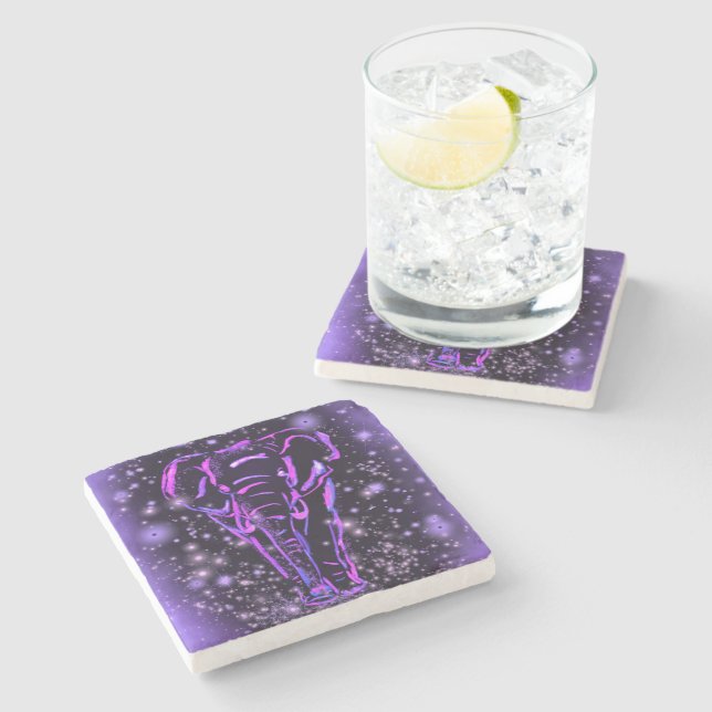 Purple Elephant Stone Coaster (Side)