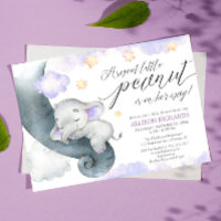 Purple Elephant sweet little peanut baby shower
