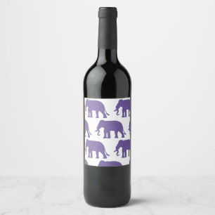 Purple elephants wine label
