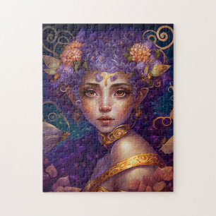 Purple Elf Fairy Fantasy Art Jigsaw Puzzle