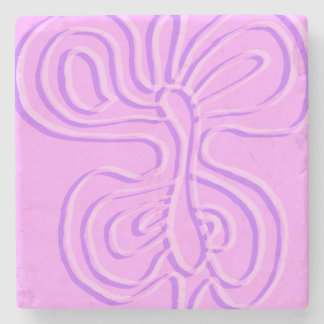 Purple Embossed "Rainbow" Flutterfly Stone Coaster