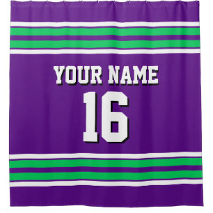 Purple Emerald Green White Stripes Sports Jersey