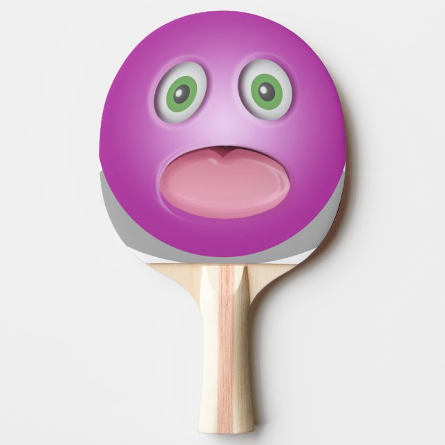 Purple Emoji - Funny Face Ping Pong Paddle (Front)