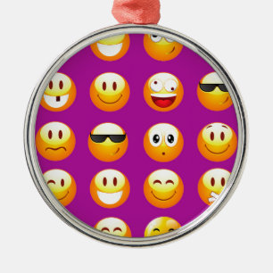 purple emojis metal ornament
