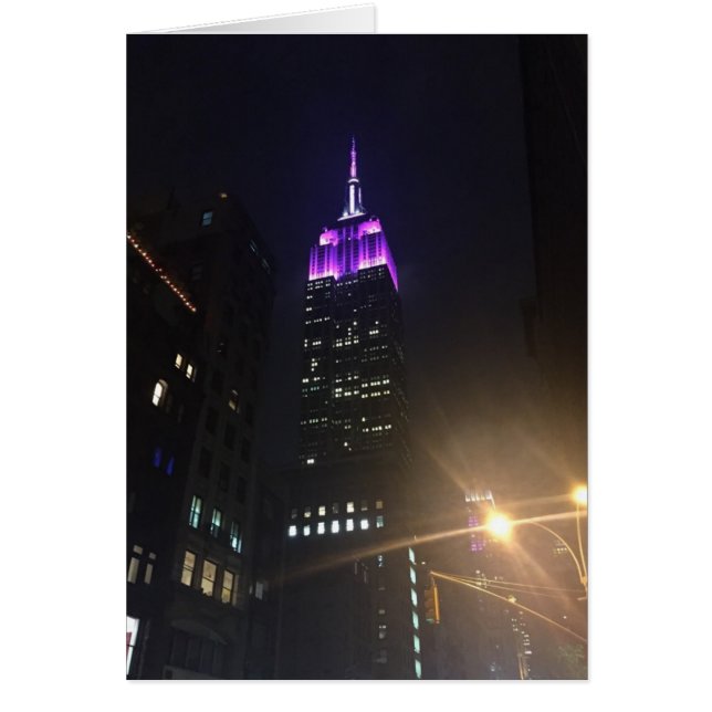 Purple Empire State Building NYC New York Night (Front)
