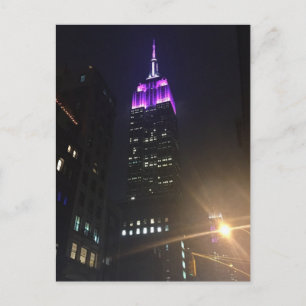 Purple Empire State Building NYC Night Skyscraper Postcard