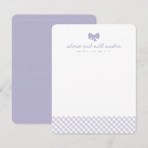 Purple en vichy conseil bien souhaits baby shower