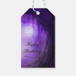 Purple Enchanted Forest Fantasy Wedding Favour Gift Tags
