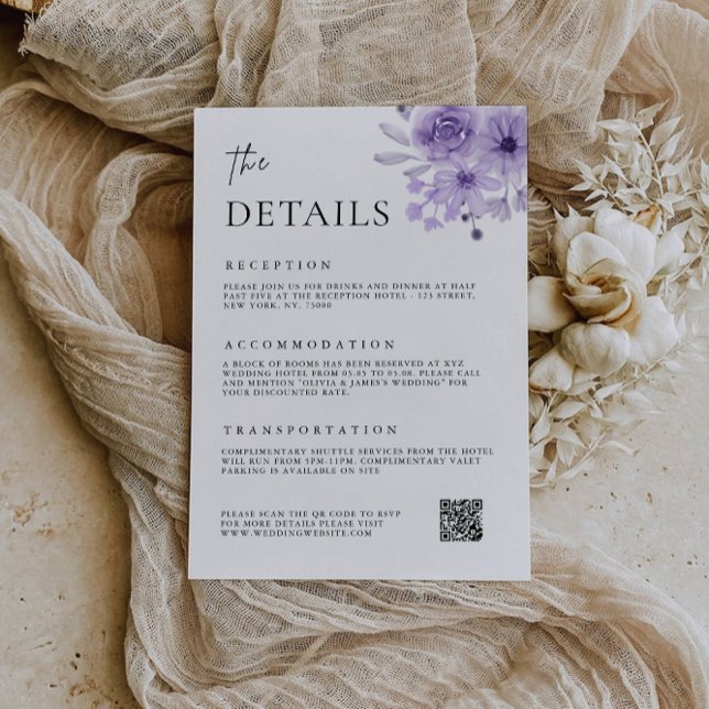 Purple Enclosure Card-The Details Template (Purple Enclosure Card-The Details Template)