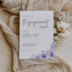 Purple Engagement Invitation Template