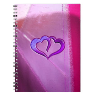 Purple Engraved Hearts Notebook