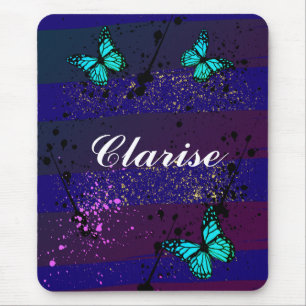 Purple Ephemera vibrant color art Mouse Pad