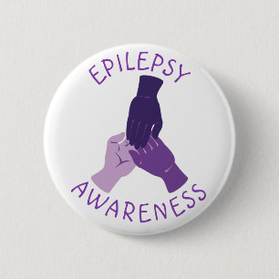 Purple Epilepsy Awareness Hands Support 2 Inch Round Button