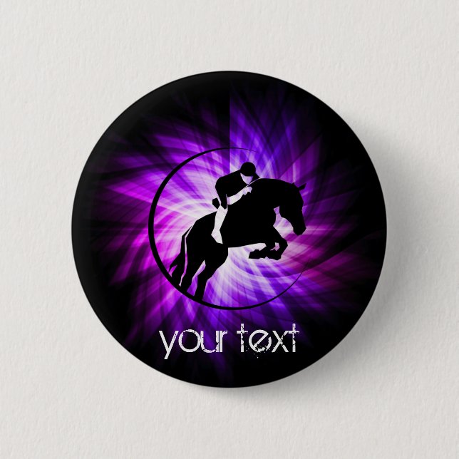 Purple Equestrian 2 Inch Round Button (Front)