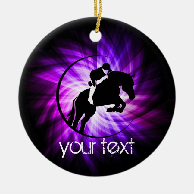 Purple Equestrian Ceramic Ornament (Front)