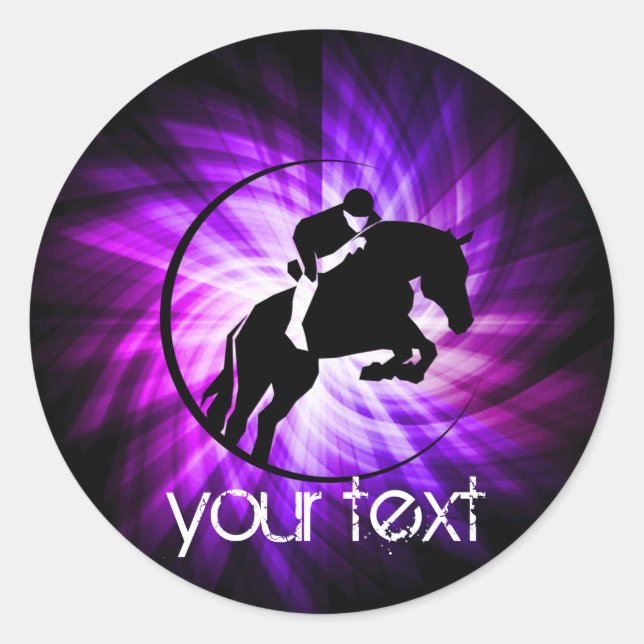 Purple Equestrian Classic Round Sticker (Front)